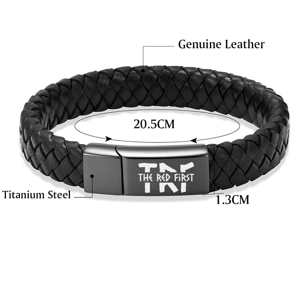 Custom Engraved Leather Bracelet Name With Love | Gift for Family, Special Gift for Family  | Personalized Unisex Bracelet 682202