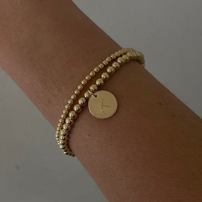 classic initial juno bracelet double stack (3+4mm)